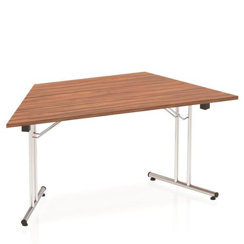 Sonix Trapezoidal Chrome Leg Folding Meeting Table 1600x800mm Walnut Ref I000702