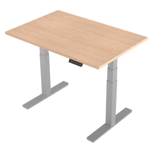 Trexus Sit-Stand Desk Height-adjustable Silver Leg Frame 120/8000mm Maple Ref HA01013