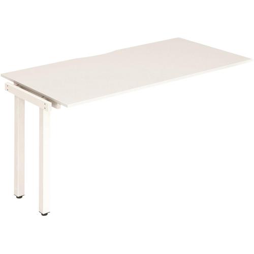 Trexus Bench Desk Single Extension White Leg 1400x800mm White Ref BE315