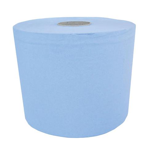 Maxima Centrefeed Roll 3-Ply 180mmx130m Blue Ref 1105186 [Pack 6]