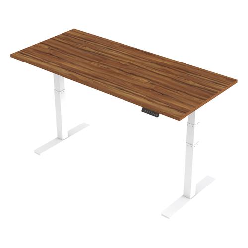 Trexus Sit Stand Desk Height-adjustable White Leg Frame 1800/800mm Walnut Ref HA01028