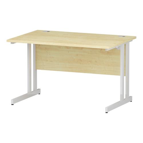 Trexus Rectangular Desk White Cantilever Leg 1200x800mm Maple Ref I002417