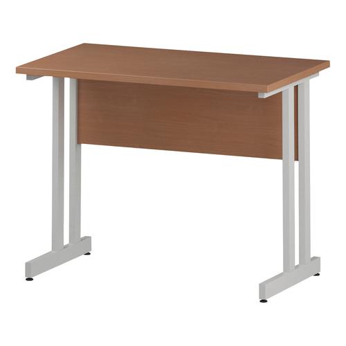 Trexus Rectangular Slim Desk White Cantilever Leg 1000x600mm Beech Ref I001683