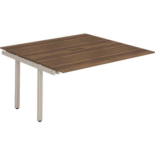 Trexus Bench Desk Double Extension Back to Back Configuration Silver Leg 1200x1600mm Walnut Ref BE219