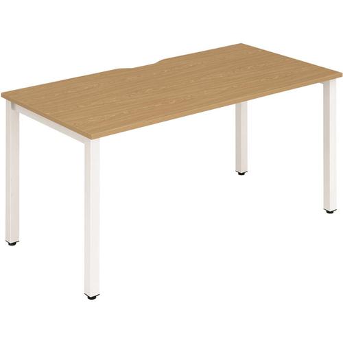 Trexus Bench Desk Individual White Leg 1400x800mm Oak Ref BE113