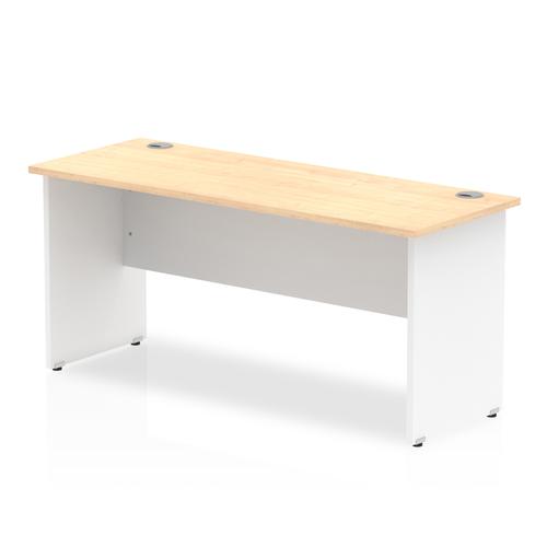 Trexus Desk Rectangle Panel End 1600x600mm Maple Top White Panels Ref TT000125