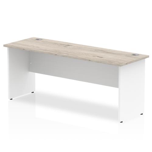 Trexus Slim Rectangular Desk Panel End Leg 1800x600mm Grey Oak/White Ref TT000152