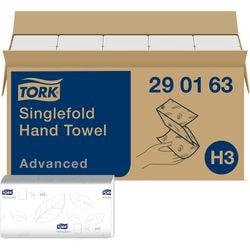 Tork Folded Hand Towels H3 Advanced 2 Ply V-fold White 250 Sheets Pack of 15