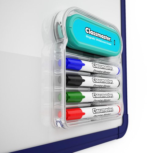Classmaster Magnetic Whiteboard Organiser with Magnetic Eraser and 4 Pens [Pack of 1] 139963 Buy online at Office 5Star or contact us Tel 01594 810081 for assistance