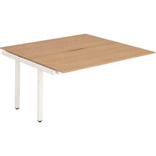 Trexus Bench Desk Double Extension Back to Back Configuration White Leg 1200x1600mm Beech Ref BE210