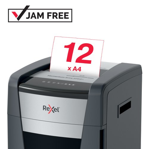 Rexel Momentum Extra XP512+ Micro Cut Paper Shredder, Shreds 12 Sheets, Jam-Free, 45L Bin, 2021512MEU 141012 Buy online at Office 5Star or contact us Tel 01594 810081 for assistance