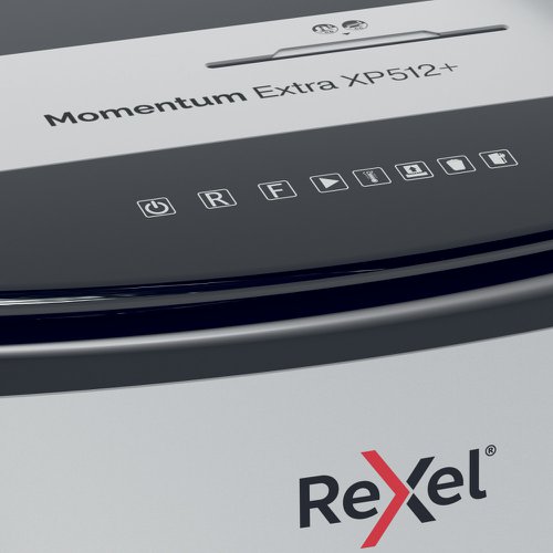 Rexel Momentum Extra XP512+ Micro Cut Paper Shredder, Shreds 12 Sheets, Jam-Free, 45L Bin, 2021512MEU