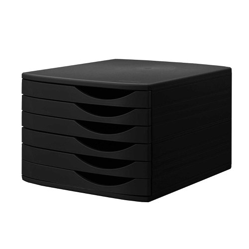 5 Star Elite Desktop Drawer Set 6 Drawers A4 & Documents up to 260x350mm Black