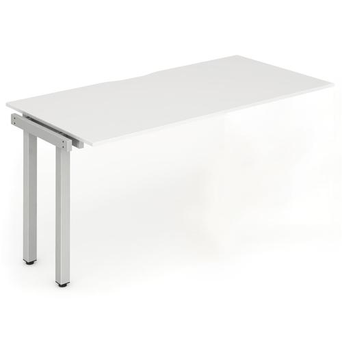 Trexus Bench Desk Single Extension Silver Leg 1600x800mm White Ref BE330