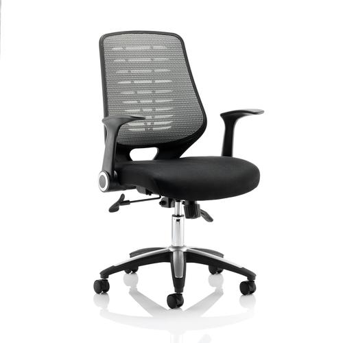 5 Star Elite Relay Mesh Operator Chair Silver 500x490x460-550mm Ref OP000116