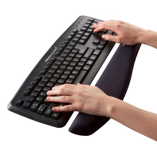 Fellowes PlushTouch Keyboard Wrist Support Black-Microban 9252103 Fellowes