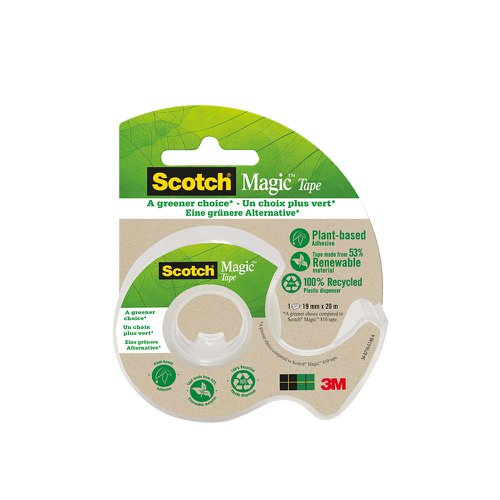 Scotch Magic Tape Greener Choice 19mm x 20m with Recycled Dispenser