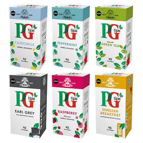 PG Tips Tea Bags Enveloped Assorted Flavours Ref 29485801 [Packed 6x25]