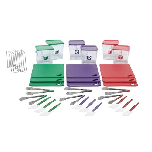 Rubbermaid Food Service Kit 12 Piece Colour-coded Green 4100061 Buy online at Office 5Star or contact us Tel 01594 810081 for assistance