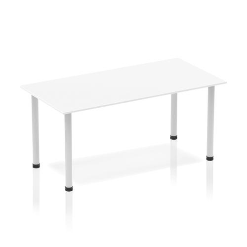 Trexus Straight Table Post Leg Silver 1400 White Ref BF00173