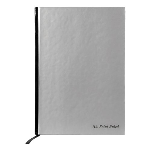 Pukka Pad Notebook Casebound Hardback 90gsm Ruled Margin 192pp A4 Silver Ref RULA4 [Pack 5]