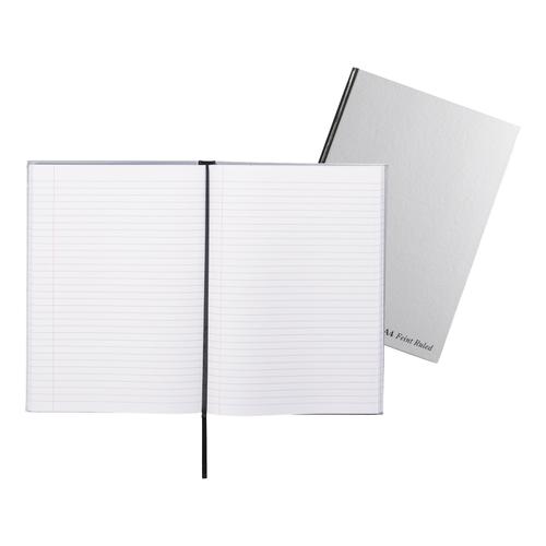 Pukka Pad Notebook Casebound Hardback 90gsm Ruled Margin 192pp A4 Silver Ref RULA4 [Pack 5]
