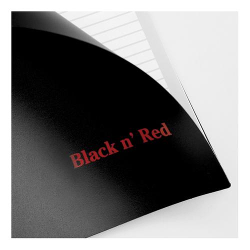 Black n Red Meeting Bk Poly Wbnd 90gsm Ruled Margin Perf Punched 2 Holes 160pp A5+ Ref 100100893 [Pack 5] Hamelin