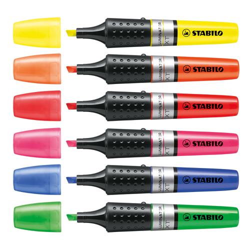 Stabilo Luminator Highlighters Chisel Tip 2-5mm Wallet Assorted Ref 71/6 [Pack 6] Stabilo