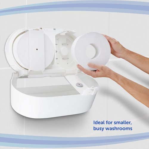 Scott Mini Twin Toilet Tissue Dispenser white Kimberly-Clark
