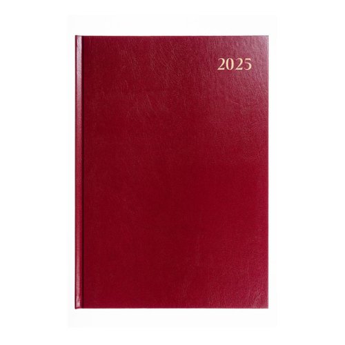 5 Star 2025 A4 Day To Page Diary Red [Each]