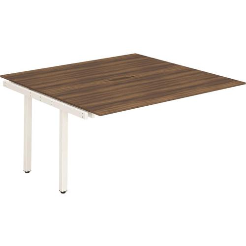 Trexus Bench Desk Double Extension Back to Back Configuration White Leg 1200x1600mm Walnut Ref BE199