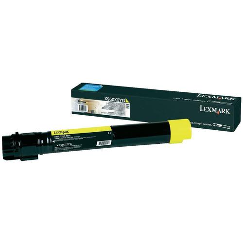 Lexmark X95x Laser Toner Cartridge Extra High Yield Page Life 2200pp Yellow Ref X950X2YG