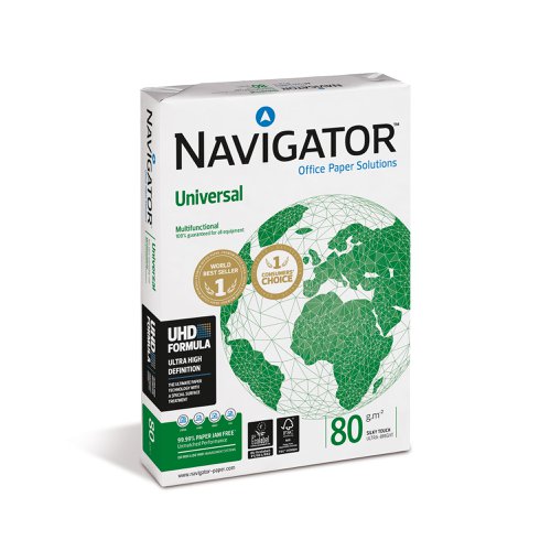 Navigator Universal Paper Multifunctional 80gsm A4 Wht Ref NUN0800033 [Box of 2 Packs x 5 Reams (5,000 shts)]