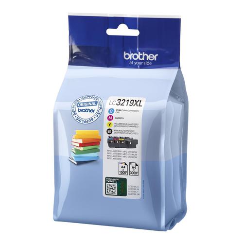 Brother LC3219XLVAL Inkjet Cart HY Page Life 3000pp Black Cyan/Mag/Yel 1500pp Ref LC3219XLVAL [Pack 4] Brother