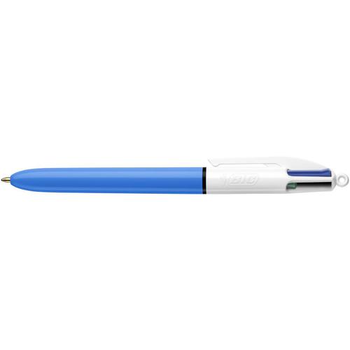 Bic 4-Colour Ball Pen Medium 1.0mm Tip 0.32mm Line Blue Black Red Green Ref 801867 [Pack 12] Bic