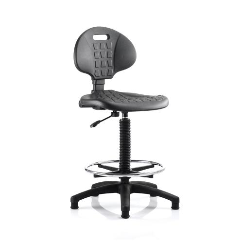 Trexus Malaga HiRise Draughtsman Task Operator Chair Polyurethane Seat And Back No Arms Blk Ref OP000089
