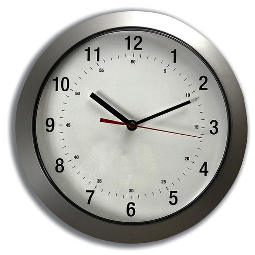 5 Star Facilities Wall Clock with Coloured Case Diameter 300mm Silver