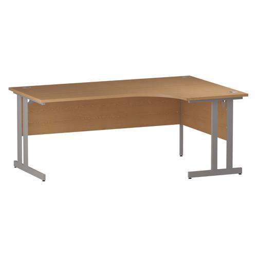 Trexus Radial Desk Right Hand Silver Cantilever Leg 1800mm Oak Ref I000825