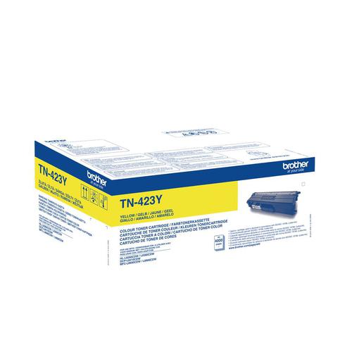Brother TN423Y Laser Toner Cartridge High Yield Page Life 6000pp Yellow Ref TN423Y