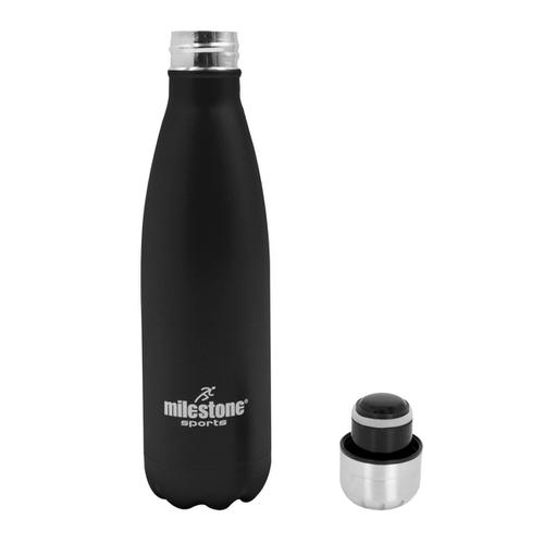 Milestone Hot & Cold Bottle 500ml Stainless Steel Black Ref 0303032