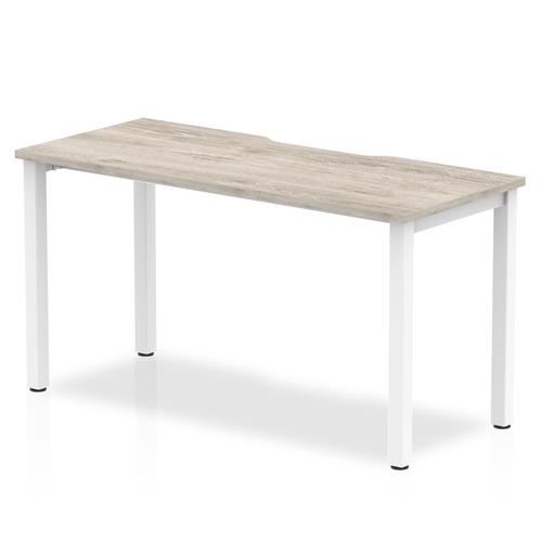 Trexus Bench Desk Individual White Leg 1400x800mm Grey Oak Ref BE762
