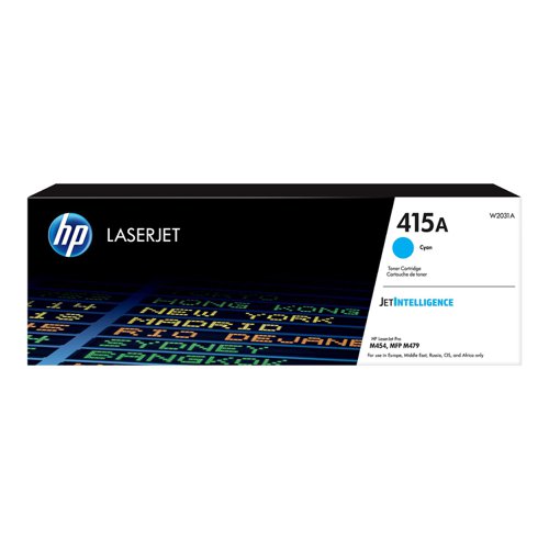 Hewlett Packard 415A Laser Toner Cartridge Page Life 2100pp Cyan Ref W2031A