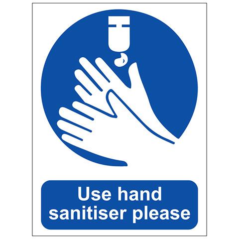 Use Hand Sanitiser Sign Self Adhesive -  Self Adhesive Vinyl 200 x 150mm