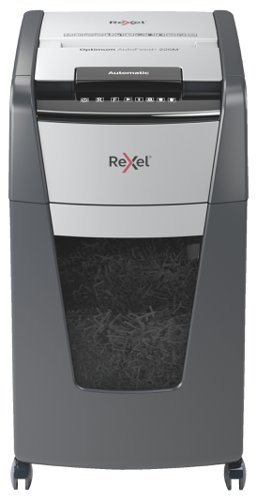 Rexel Optimum Auto+ 225M 2x15mm Micro Cut Shredder, 60 Litre bin, P-5 Security level Ref 2020225M