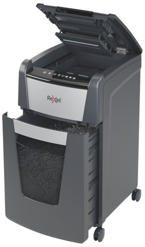Rexel Optimum Auto Feed+ 225 Sheet Automatic Micro Cut Shredder,P-5 Security, 60L Bin, 2020225M 148216 Buy online at Office 5Star or contact us Tel 01594 810081 for assistance