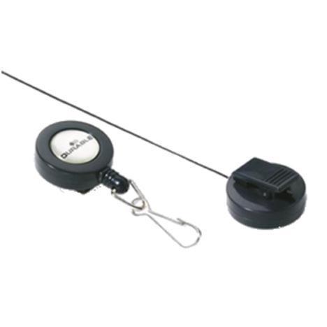 Durable Badge Reel with Spring Snap Fastener 850mm Ref Charcoal 8221-58 [Pack 10] Durable (UK) Ltd