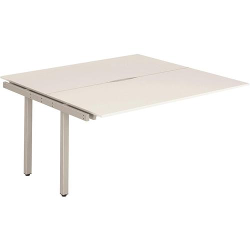 Trexus Bench Desk Double Extension Back to Back Configuration Silver Leg 1400x1600mm White Ref BE215