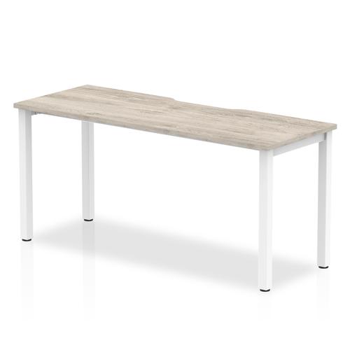 Trexus Bench Desk Individual White Leg 1600x800mm Grey Oak Ref BE764