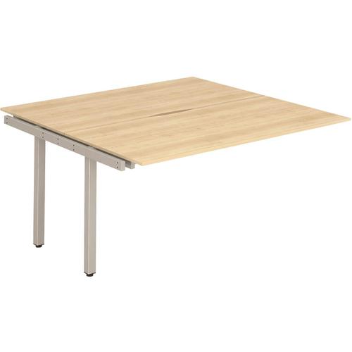 Trexus Bench Desk Double Extension Back to Back Configuration Silver Leg 1400x1600mm Maple Ref BE211