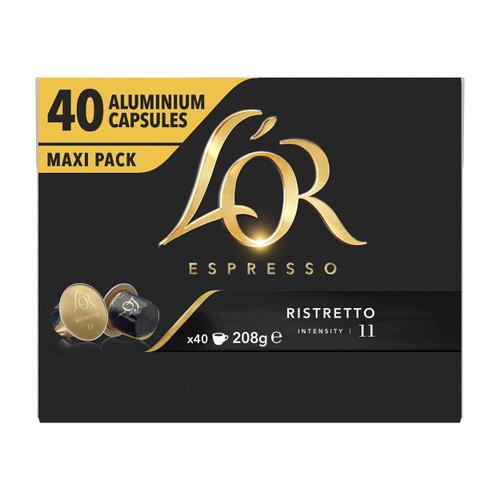 Lor Espresso Ristretto Capsules for Lucente PRO Coffee Machine Ref 4028490 [Pack 40] JDE